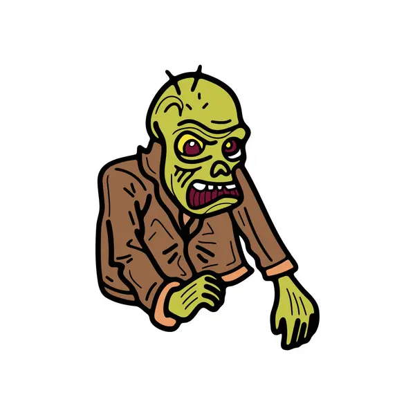 Isolieren Zombie Charakter Auf Dem Hintergrund lizenzfreie Stockillustrationen