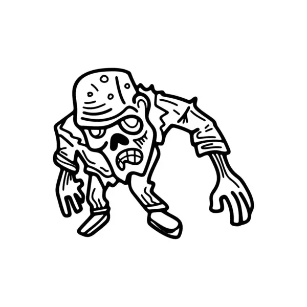 Isolieren Zombie Charakter Auf Dem Hintergrund Stockillustration