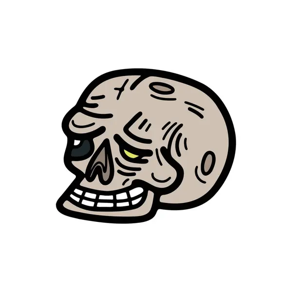 Isolate Skull Character Flat Illustrator Background Stock Vector