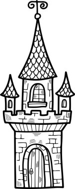 Arkadaki vampir şatosunun siyah ve beyaz resimlerini ayır