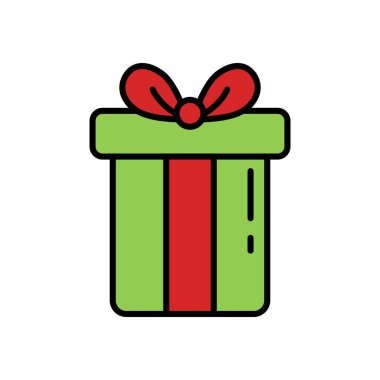 Noel hediyesi kutusunun düz simgesini ayır