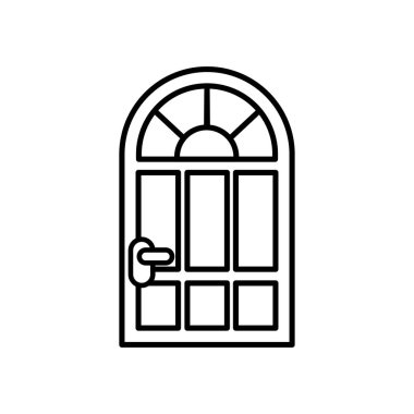 Siyah-beyaz ön kapı düz simgesini ayır