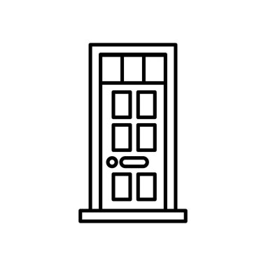 Siyah-beyaz ön kapı düz simgesini ayır