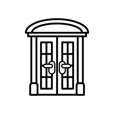 Siyah-beyaz ön kapı düz simgesini ayır