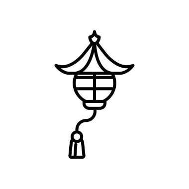 Çin fenerinin düz simgesini ayır