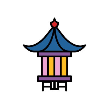 Çin fenerinin düz simgesini ayır