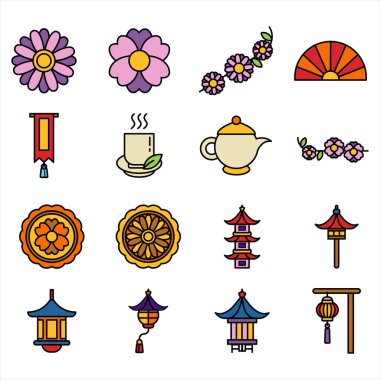 Ay festivali düz simgesi