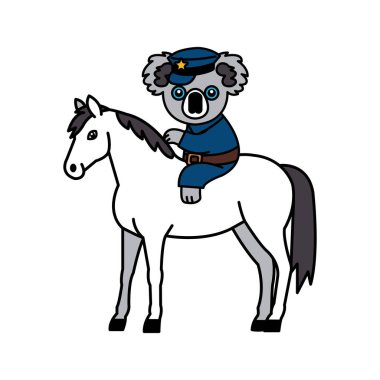 Polis üniformalı Koala 'nın resimlerini izole et. 