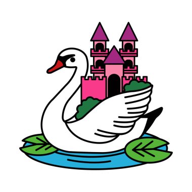 Kuğu sırtındaki pembe şatonun resimlerini ayır