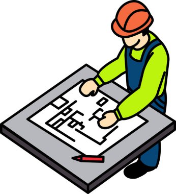 Teknisyenin düz simge vektörü hazırlanıyor