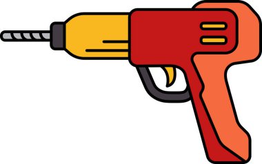 Drill 'in düz simge vektörü