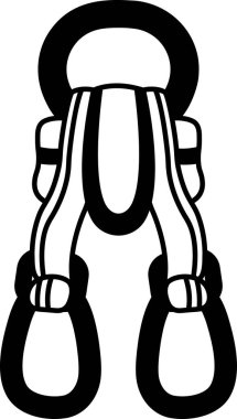 Kamp karabinasının siyah beyaz tek simgesi