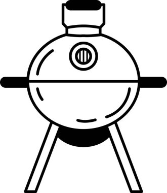 bir bbq ızgarasının siyah beyaz simgesi 