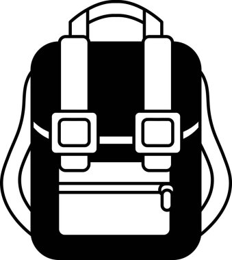Sırt çantasının siyah beyaz simgesi