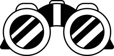 gri dürbünün siyah ve beyaz düz simgesi