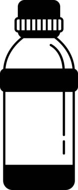 siyah ve beyaz su şişesinin tek simgesi