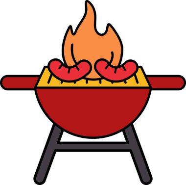 Alevli bir barbekü.