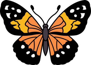 Siyah ve turuncu bir kelebek