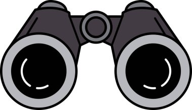 Gri dürbünün düz simgesi