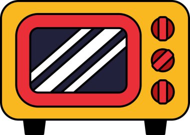 Sarı mikrodalga fırının ikonu