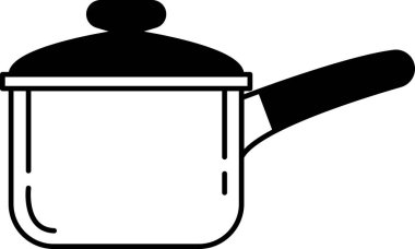 siyah ve beyaz tencere simgesi