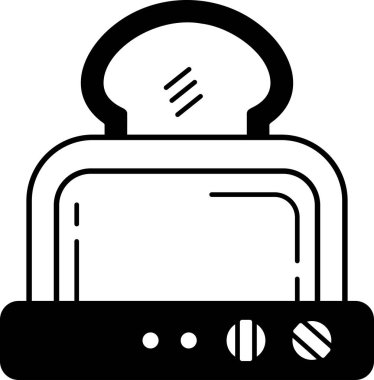 Tost makinesinin siyah beyaz simgesi