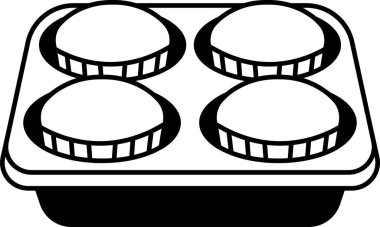 Kek kalıbının siyah beyaz simgesi