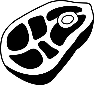 Bir et parçasının siyah beyaz simgesi