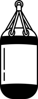 Kırmızı boks kum torbasının siyah beyaz simgesi