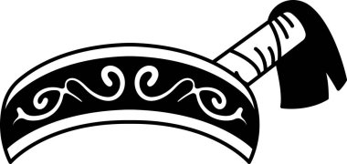 Mongkol Muay Tai boks saç bandının siyah beyaz çizimi