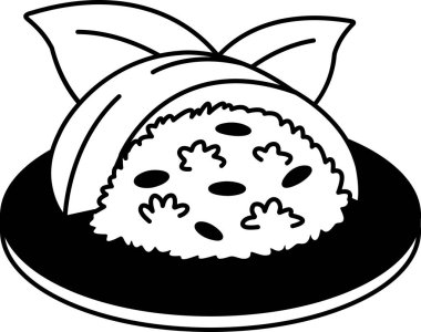 Siyah beyaz tek mango yapışkan pirinç ikonu