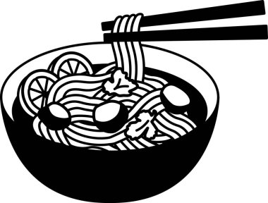 Tayland eriştesinin siyah beyaz simgesi