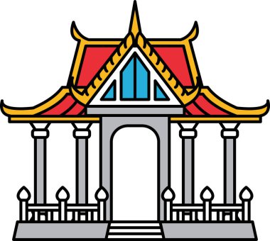 Tayland tapınağı köşkünün ikonu