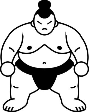 Sumo güreşçisinin siyah beyaz tek simgesi