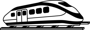 Shinkansen treninin siyah beyaz çizimi