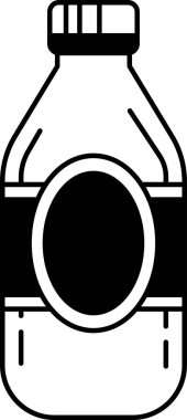 Bir şişe suyun siyah beyaz çizimi 