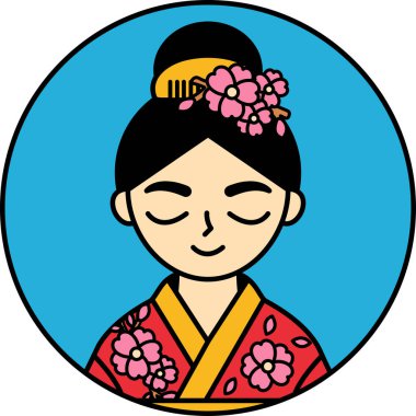 Japon kadın güzel bir kimono giyiyor.