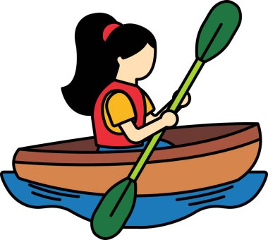 Kanoda kürek çeken bir kadının simgesi.