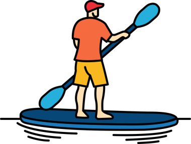 Sörf yaban domuzu yüzen bir adam