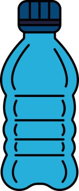 Mavi şapkalı bir şişe su.