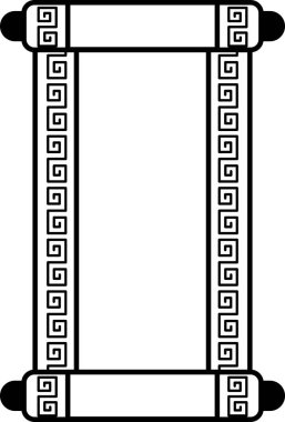 Geleneksel Çin rozetinin siyah-beyaz çizimi