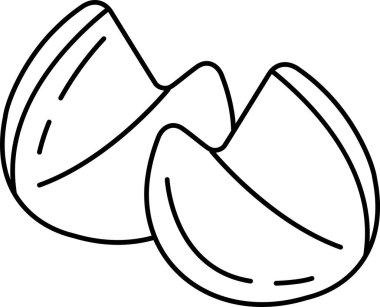 fal kurabiyelerinin siyah beyaz çizimi