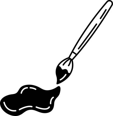 bir boya fırçasının siyah beyaz çizimi