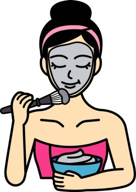 Bir kadın yüz maskesi takıyor.