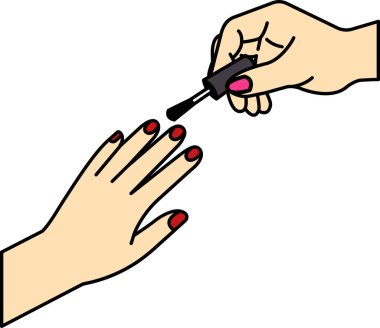 Tırnaklarını yaptıran bir kadın. 