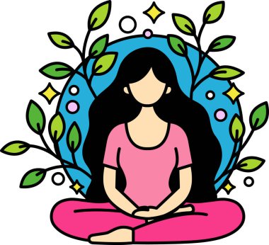Bir kadın huzur içinde meditasyon yapıyor.