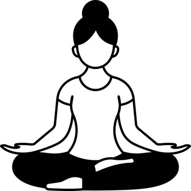 siyah ve beyaz bir resim meditasyon yapan bir kadın