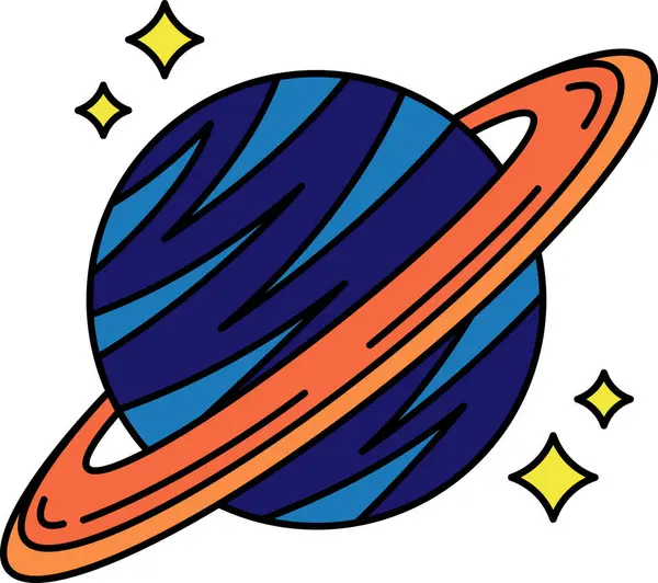 Halkaları olan bir gezegenin tasviri