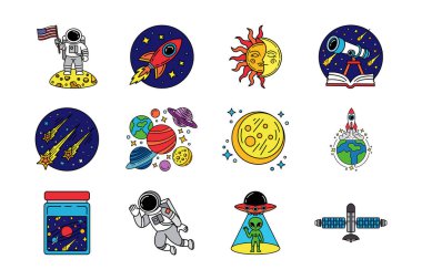 Galaksi koleksiyonundaki uzaylı uzay gemisinin çizimleri