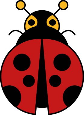 Uğur böceği simgesi vektörünü izole et